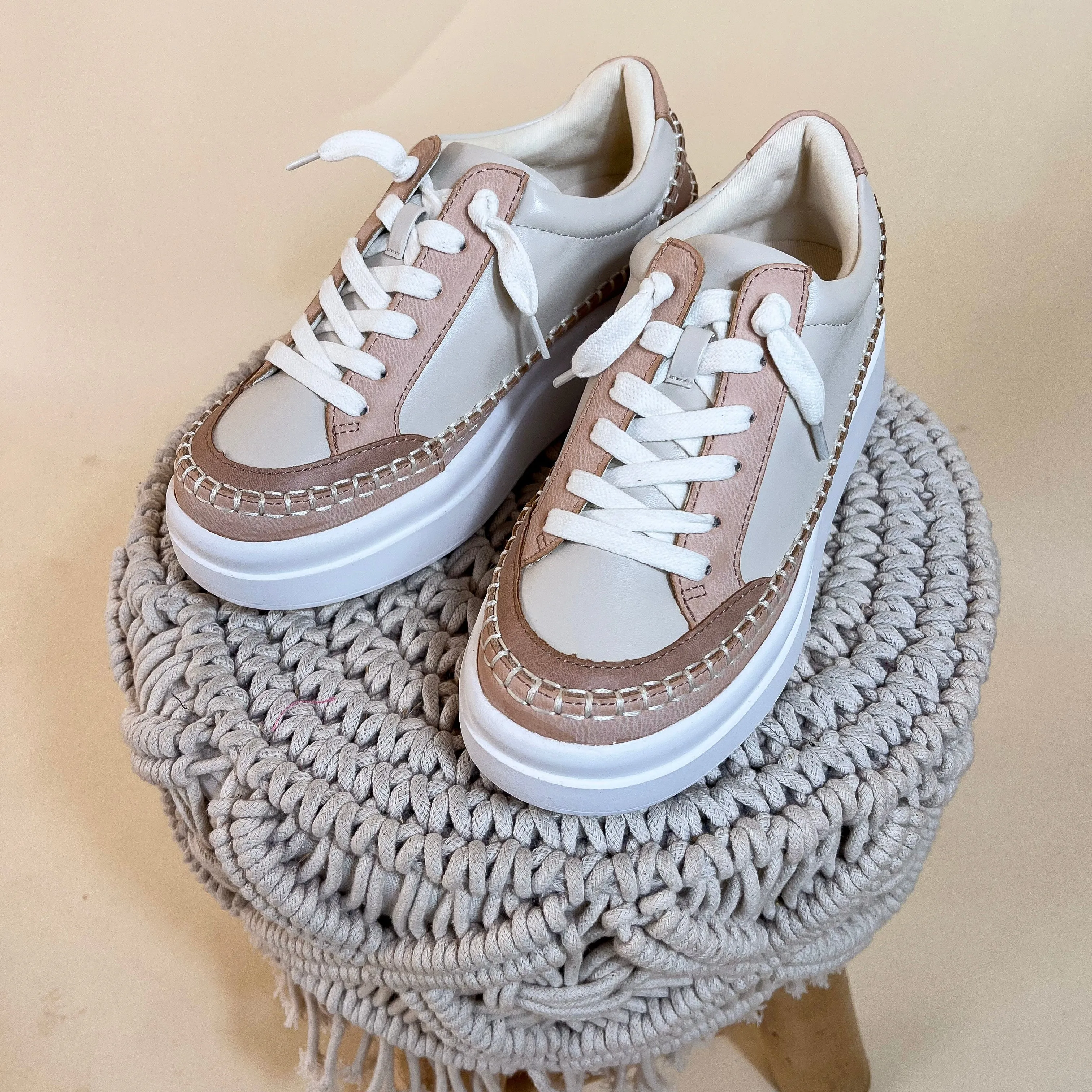 Yellow Box | Eloise Flatform Sneakers in Blush
