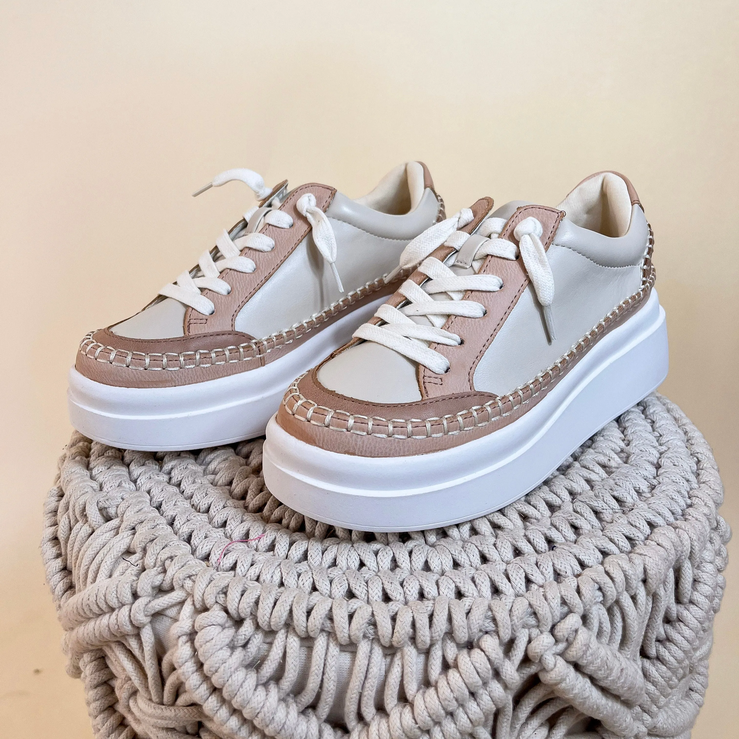Yellow Box | Eloise Flatform Sneakers in Blush