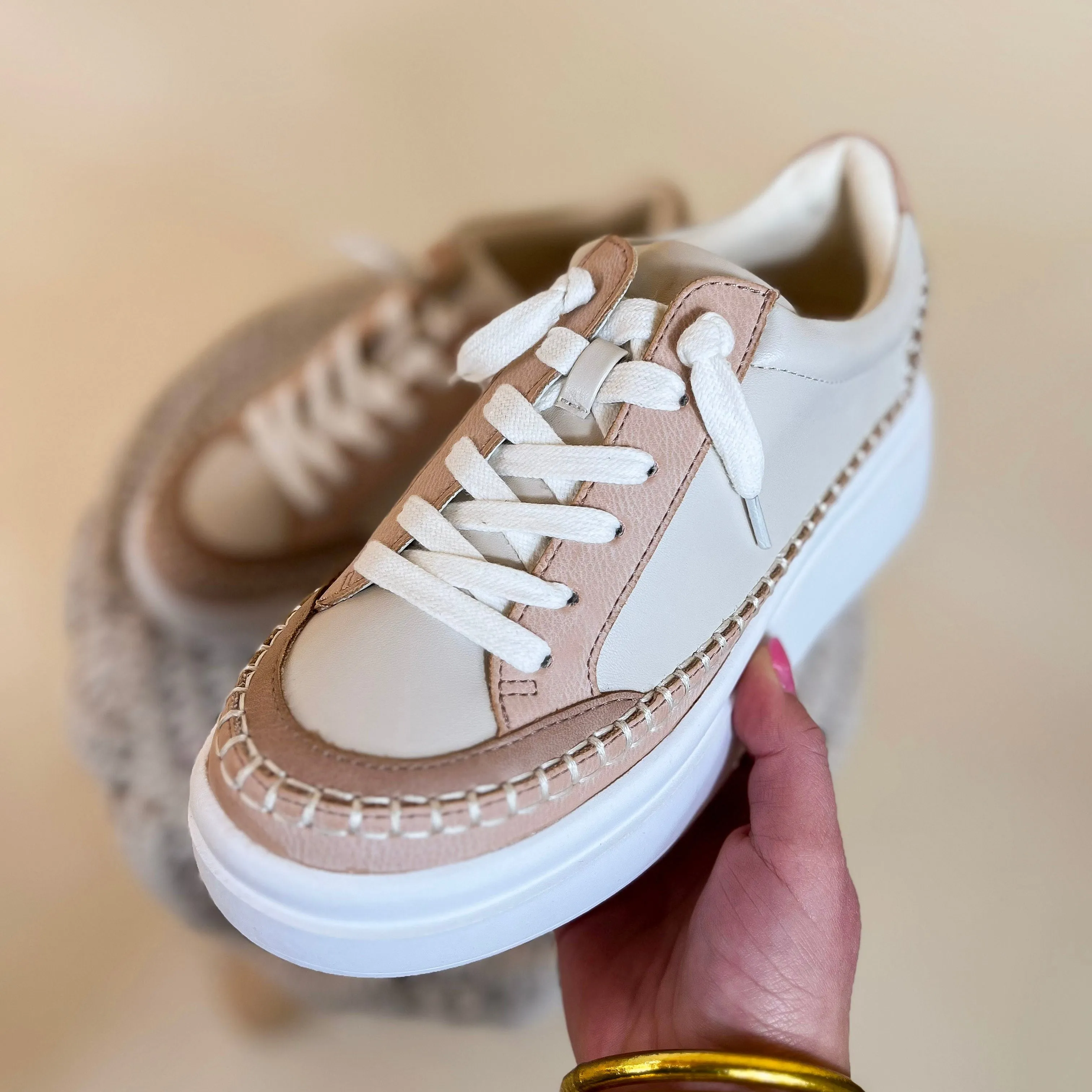 Yellow Box | Eloise Flatform Sneakers in Blush