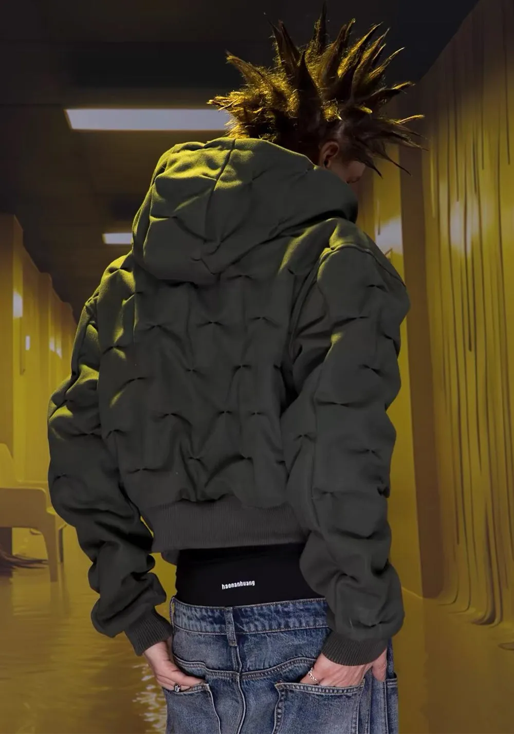 ZOZOKILLA - J130 Pleated Profile Hooded Jacket